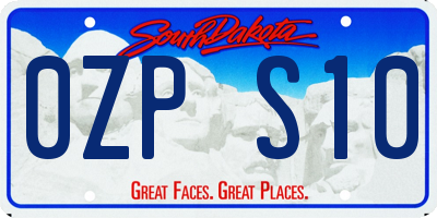 SD license plate 0ZPS10