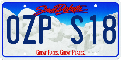 SD license plate 0ZPS18