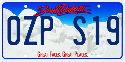 SD license plate 0ZPS19
