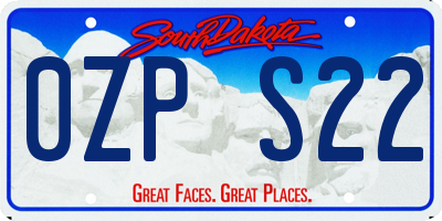 SD license plate 0ZPS22