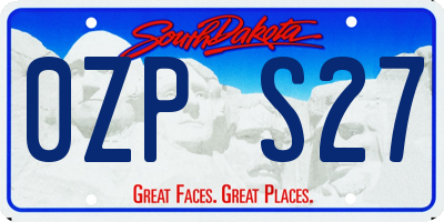 SD license plate 0ZPS27
