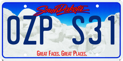 SD license plate 0ZPS31