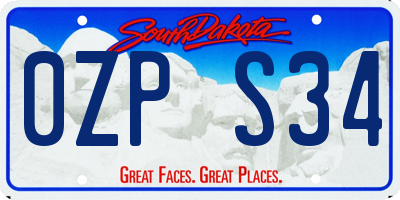 SD license plate 0ZPS34