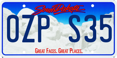 SD license plate 0ZPS35