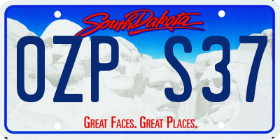 SD license plate 0ZPS37