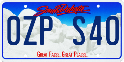 SD license plate 0ZPS40
