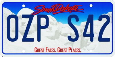 SD license plate 0ZPS42
