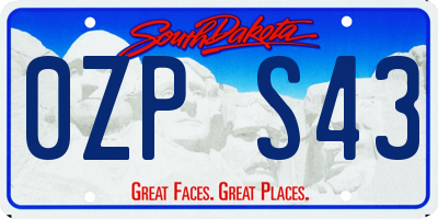 SD license plate 0ZPS43