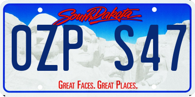 SD license plate 0ZPS47