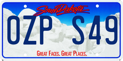 SD license plate 0ZPS49