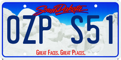 SD license plate 0ZPS51