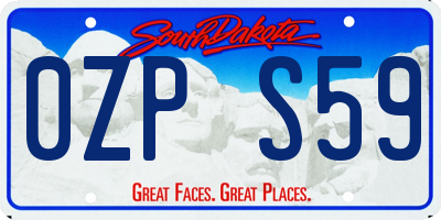 SD license plate 0ZPS59