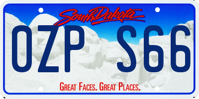 SD license plate 0ZPS66