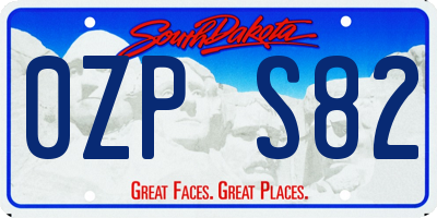 SD license plate 0ZPS82