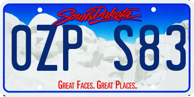 SD license plate 0ZPS83