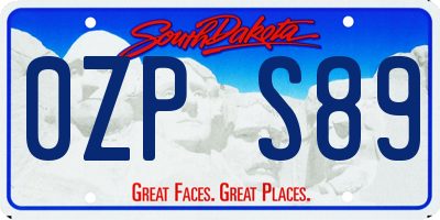 SD license plate 0ZPS89