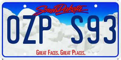 SD license plate 0ZPS93