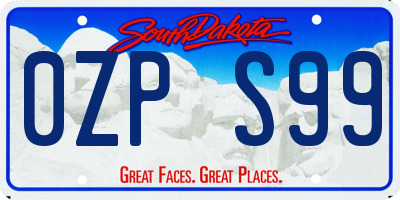 SD license plate 0ZPS99