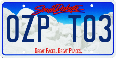 SD license plate 0ZPT03
