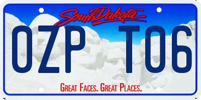 SD license plate 0ZPT06