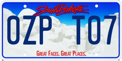 SD license plate 0ZPT07
