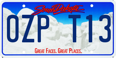 SD license plate 0ZPT13