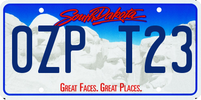 SD license plate 0ZPT23