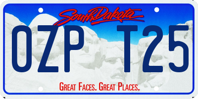 SD license plate 0ZPT25