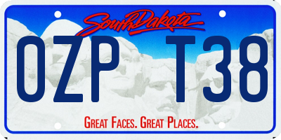 SD license plate 0ZPT38