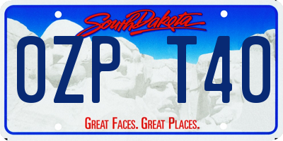 SD license plate 0ZPT40
