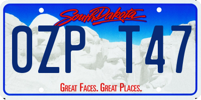 SD license plate 0ZPT47