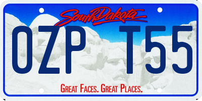 SD license plate 0ZPT55