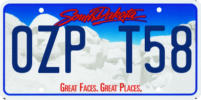 SD license plate 0ZPT58