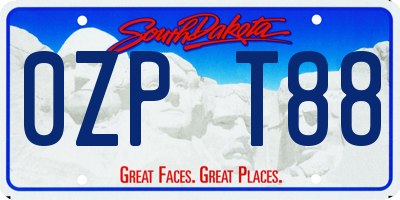 SD license plate 0ZPT88