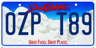 SD license plate 0ZPT89