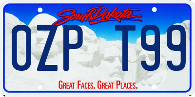 SD license plate 0ZPT99