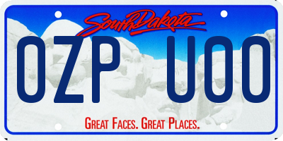SD license plate 0ZPU00