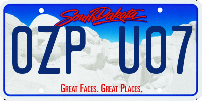 SD license plate 0ZPU07