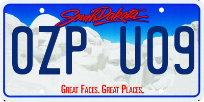 SD license plate 0ZPU09