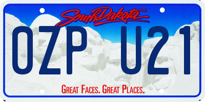 SD license plate 0ZPU21