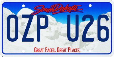SD license plate 0ZPU26