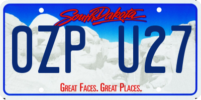 SD license plate 0ZPU27