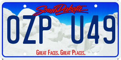 SD license plate 0ZPU49