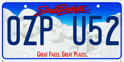 SD license plate 0ZPU52