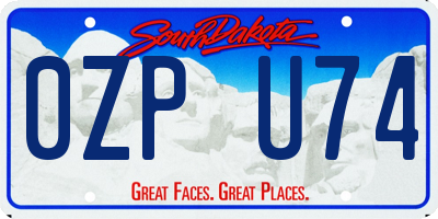 SD license plate 0ZPU74