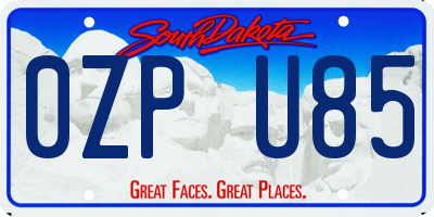 SD license plate 0ZPU85