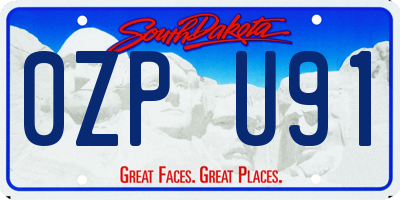 SD license plate 0ZPU91