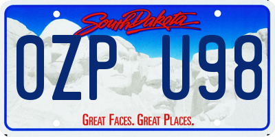 SD license plate 0ZPU98