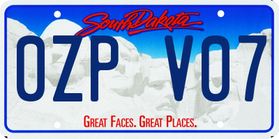 SD license plate 0ZPV07