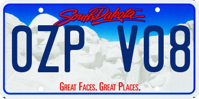 SD license plate 0ZPV08